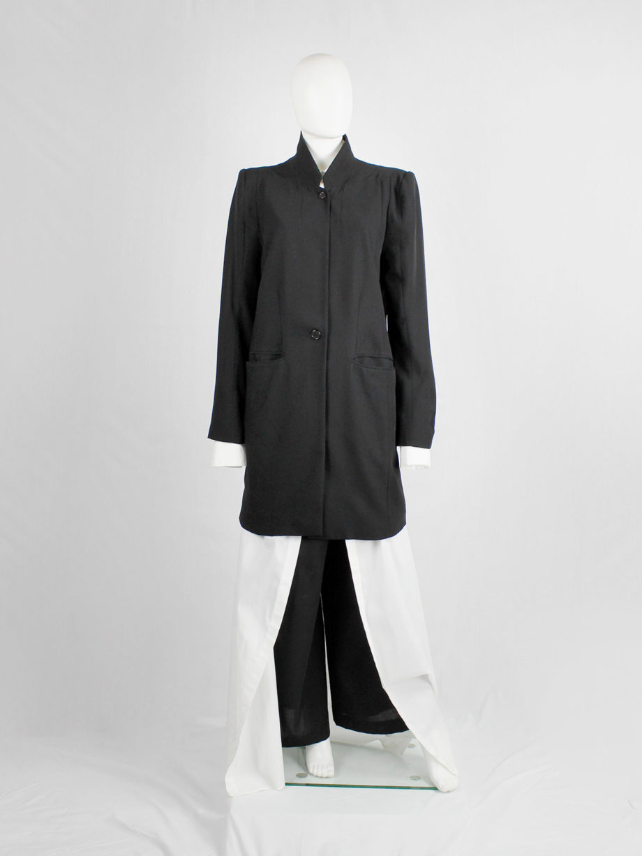 Ann Demeulemeester black oversized blazer with minimalist lapels spring 2010 (8)