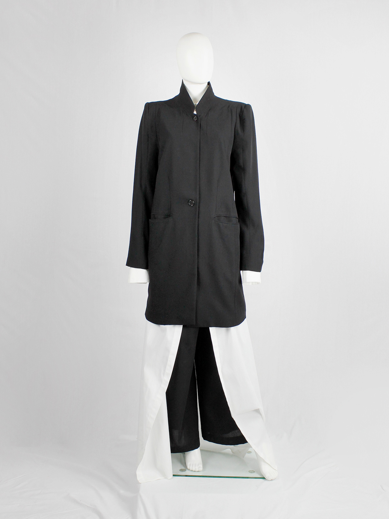 Ann Demeulemeester black oversized blazer with minimalist lapels ...