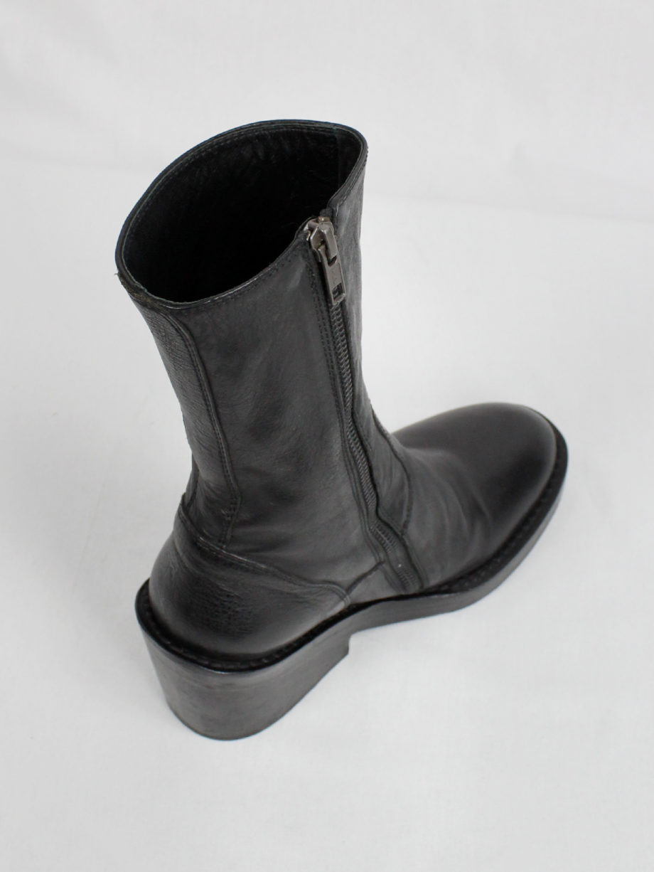 Ann Demeulemeester black tall boots with curved zipper fall 2012 (10)