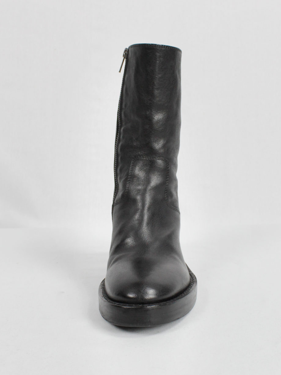 Ann Demeulemeester black tall boots with curved zipper fall 2012 (15)
