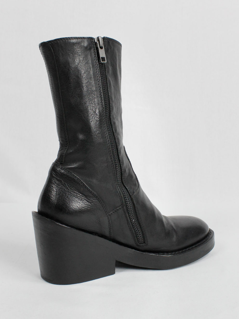 Ann Demeulemeester black tall boots with curved zipper fall 2012 (18)