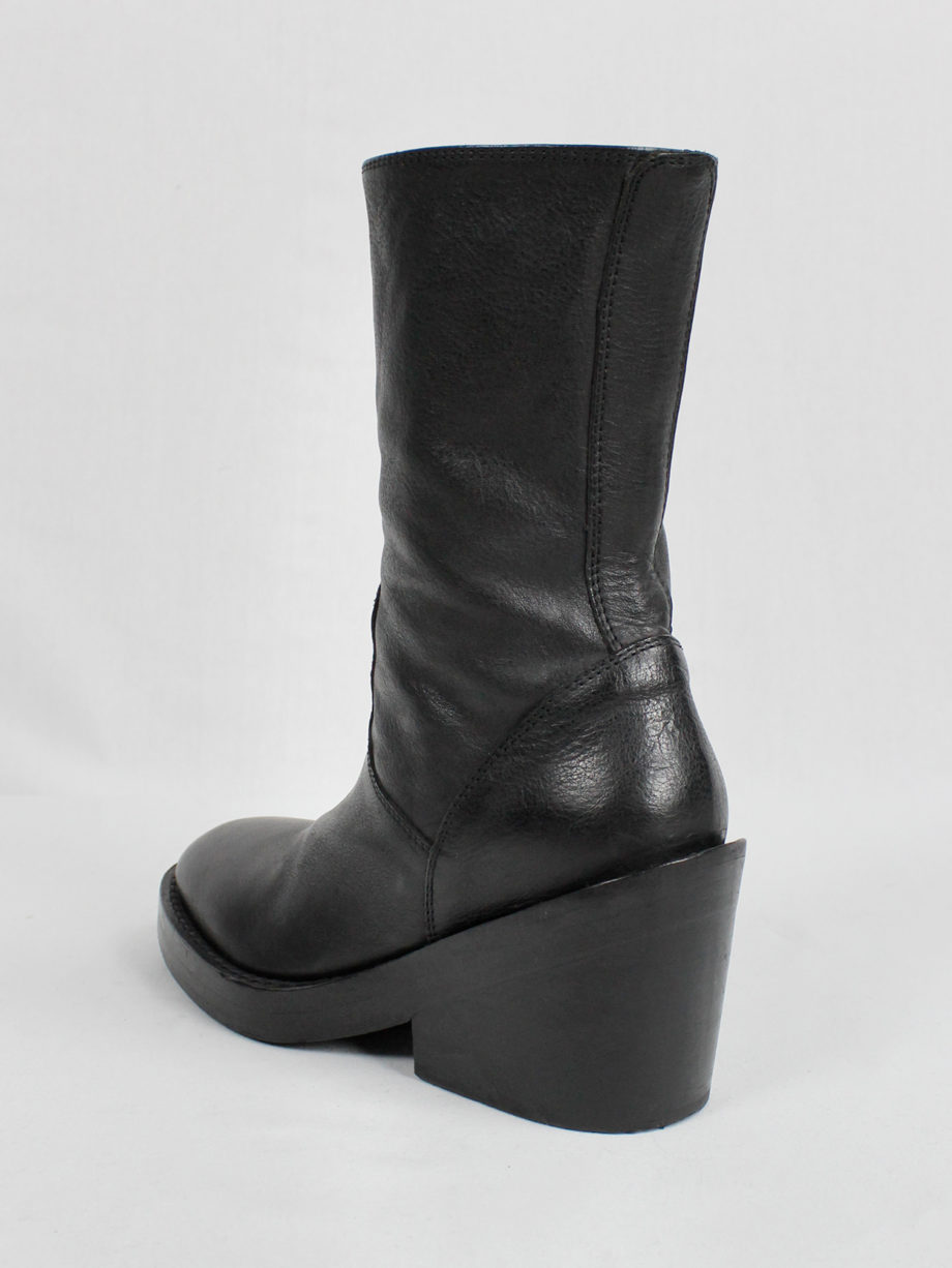 Ann Demeulemeester black tall boots with curved zipper (36.5) — fall 2012