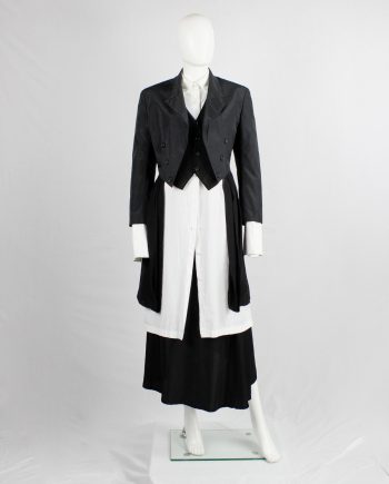 Comme des Garçons black tailcoat with attached inner waistcoat — AD 1988