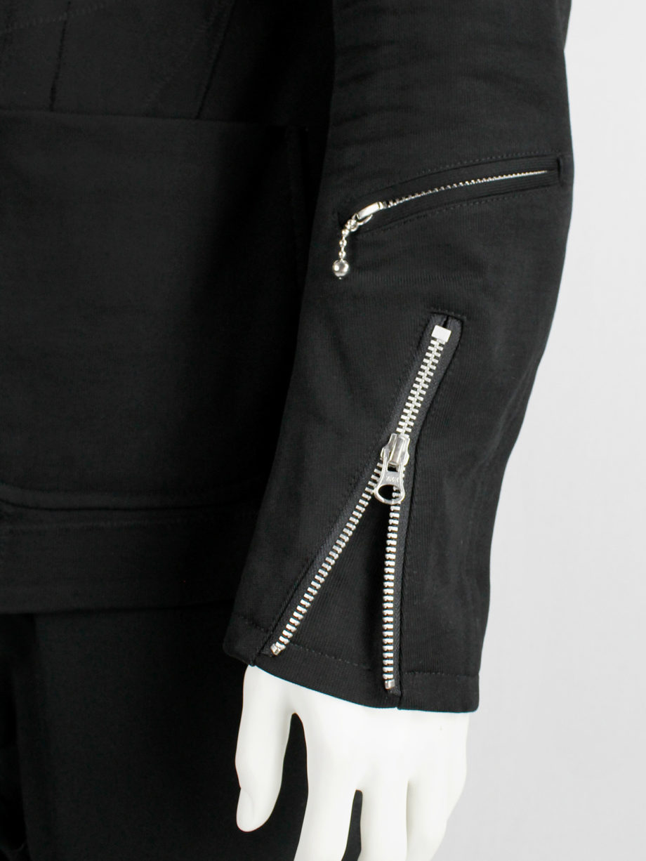 Junya Watanabe Man black blazer with biker details and panel stitching