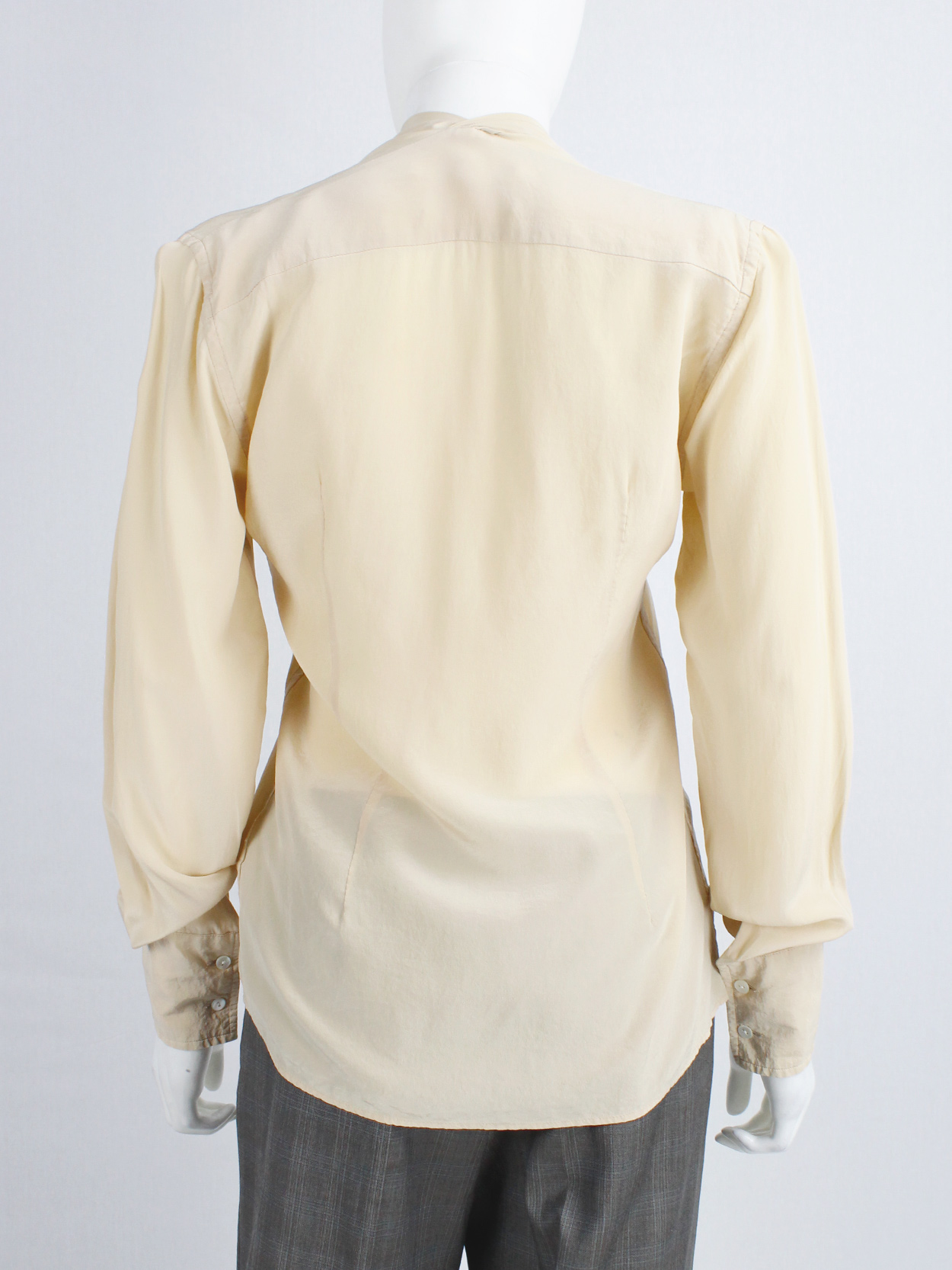 Maison Martin Margiela beige shirt that fully buttons up to the back ...