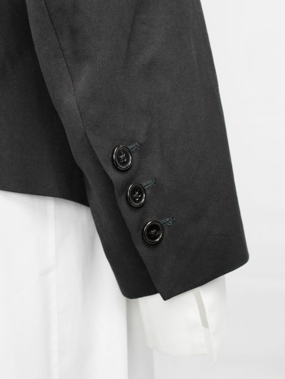 vintage Ann Demeulemeester black single button blazer with lettering on the lining spring 2006 (9)