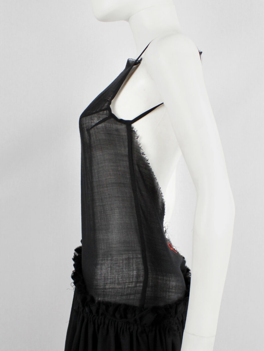 A.F. Vandevorst black backless maxi dress with gathered slanted skirt fall 1999 (12)