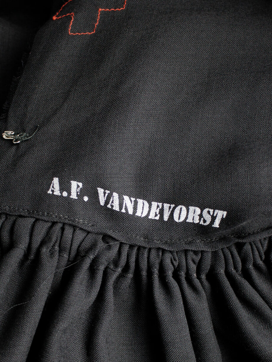 A.F. Vandevorst black backless maxi dress with gathered slanted skirt fall 1999 (25)