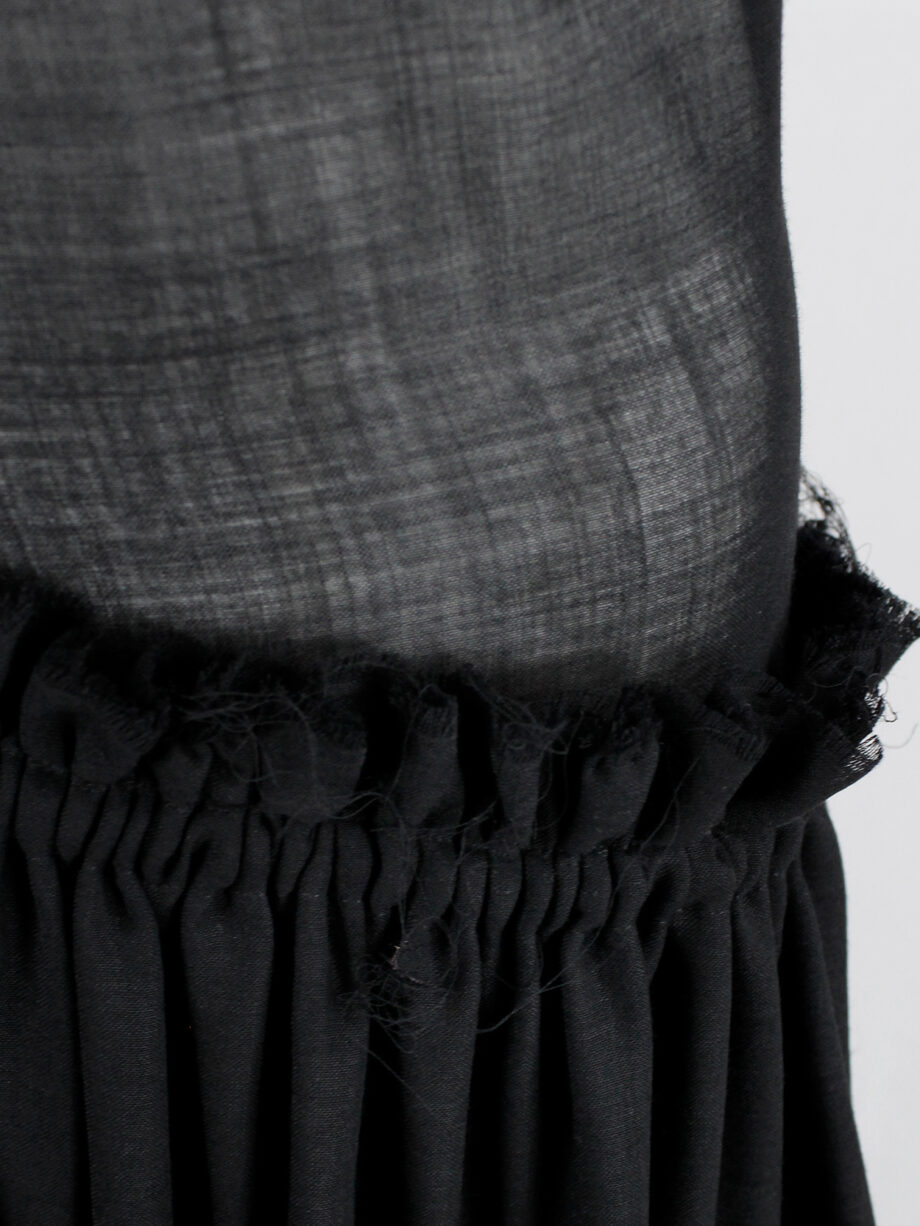 A.F. Vandevorst black backless maxi dress with gathered slanted skirt fall 1999 (3)