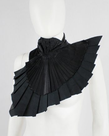 A.F. Vandevorst black collar with pleated wing-shaped bib — fall 2001