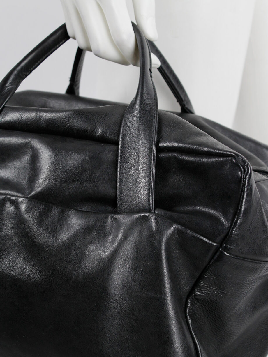 Ann Demeulemeester Blacnche black rectangular leather boston bag (18)