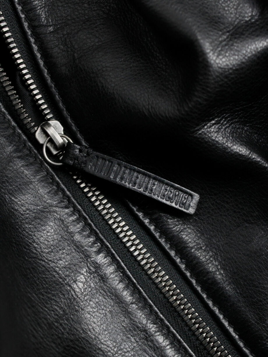 Ann Demeulemeester Blacnche black rectangular leather boston bag (2)