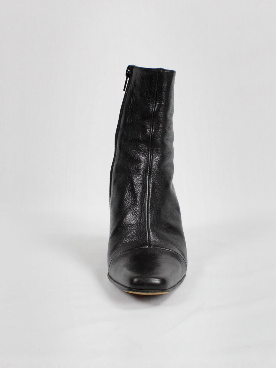 Ann Demeulemeester black ankle boots with banana heel fall 1996 (3)