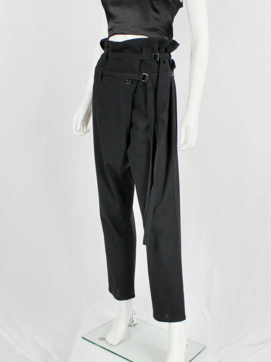 Ann Demeulemeester black harem trousers with 2 belt straps and front pleat fall 2010 (11)