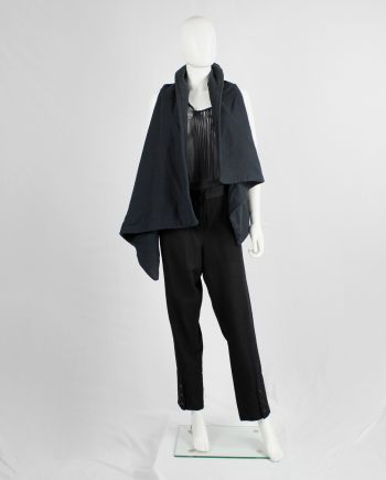 Ann Demeulemeester black padded waistcoat with asymmetric drape