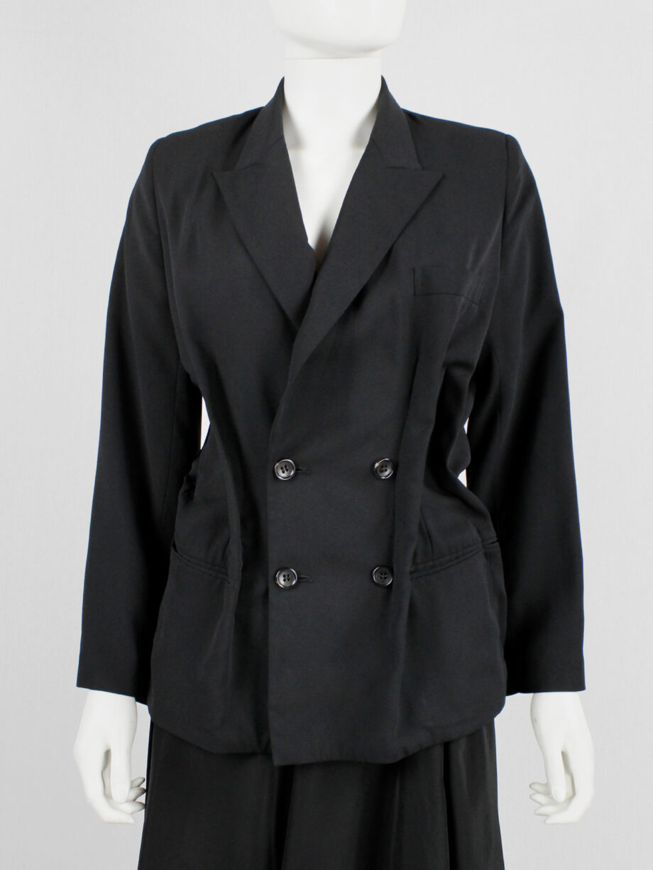 Comme des Garcons black double breasted blazer with large displaced outer darts 1991 (1)