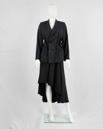 Comme des Garçons black double breasted blazer with large displaced outer darts — AD 1991