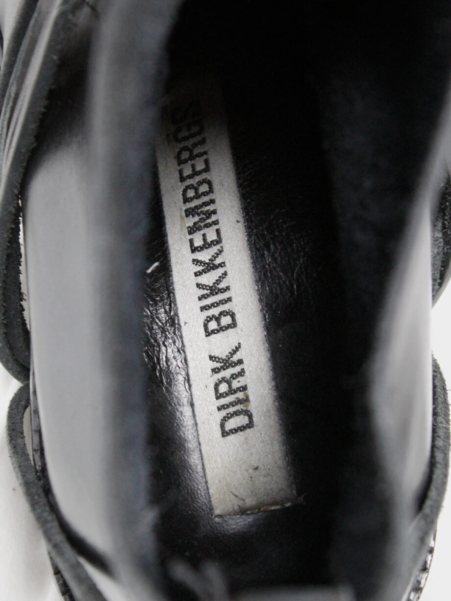 Dirk Bikkembergs black boots with flap and laces through the soles fall 1994 (9)