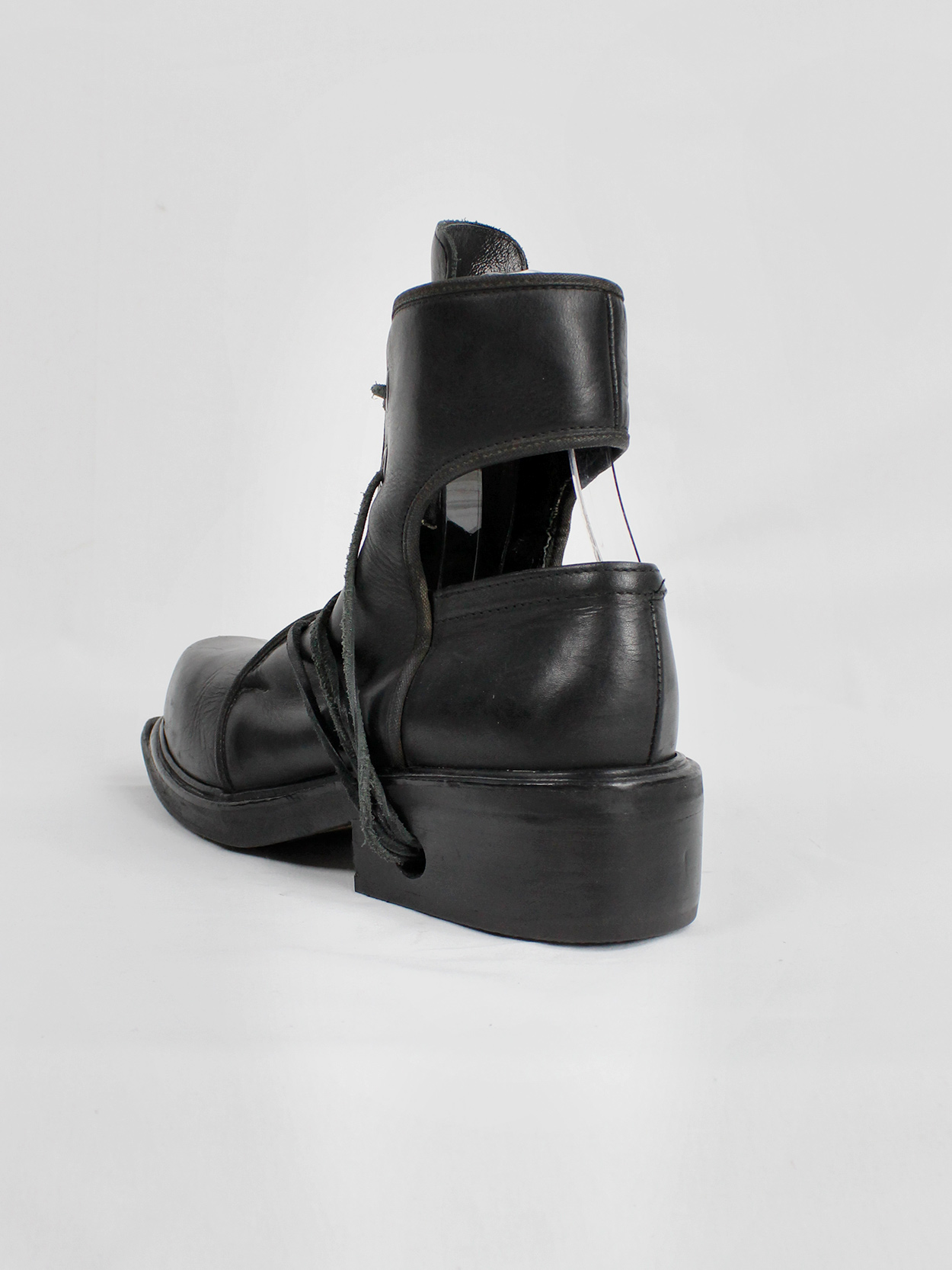 Dirk Bikkembergs black cut out mountaineering boots with laces through ...