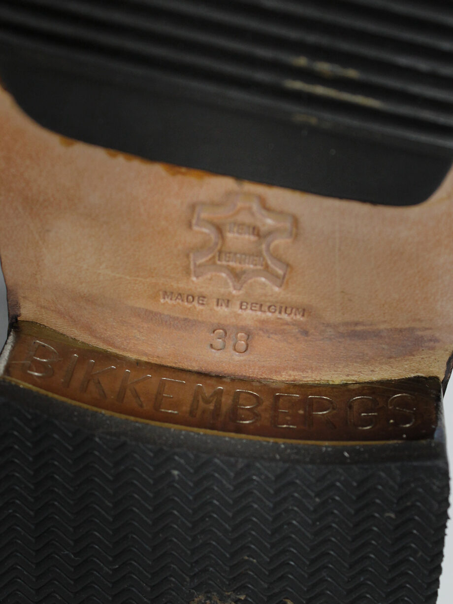 Dirk Bikkembergs brown combat boots with hooks and metal heel 1990s 90s (20)