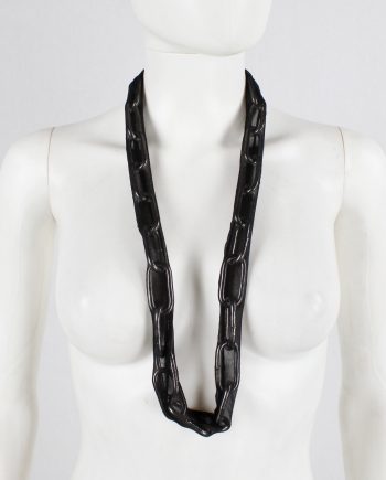 Maison Martin Margiela Artisanal chainlink necklace covered in sheer black silk — spring 2005
