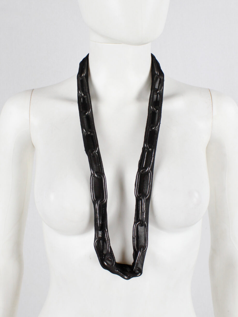 Maison Martin Margiela Artisanal chainlink necklace covered in sheer black silk spring 2005 (9)