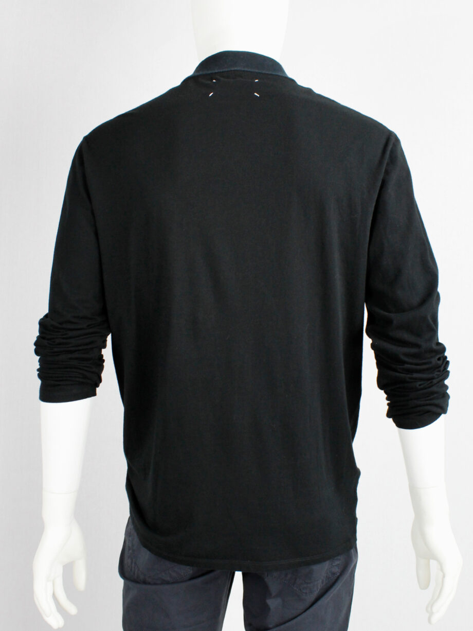 Maison Martin Margiela black polo jumper with deconstructed neckline fall 2009 (11)