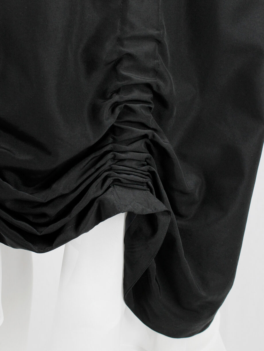 Noir Kei Ninomiya black salopette dress with belt straps and scrunched hem spring 2019 (8)