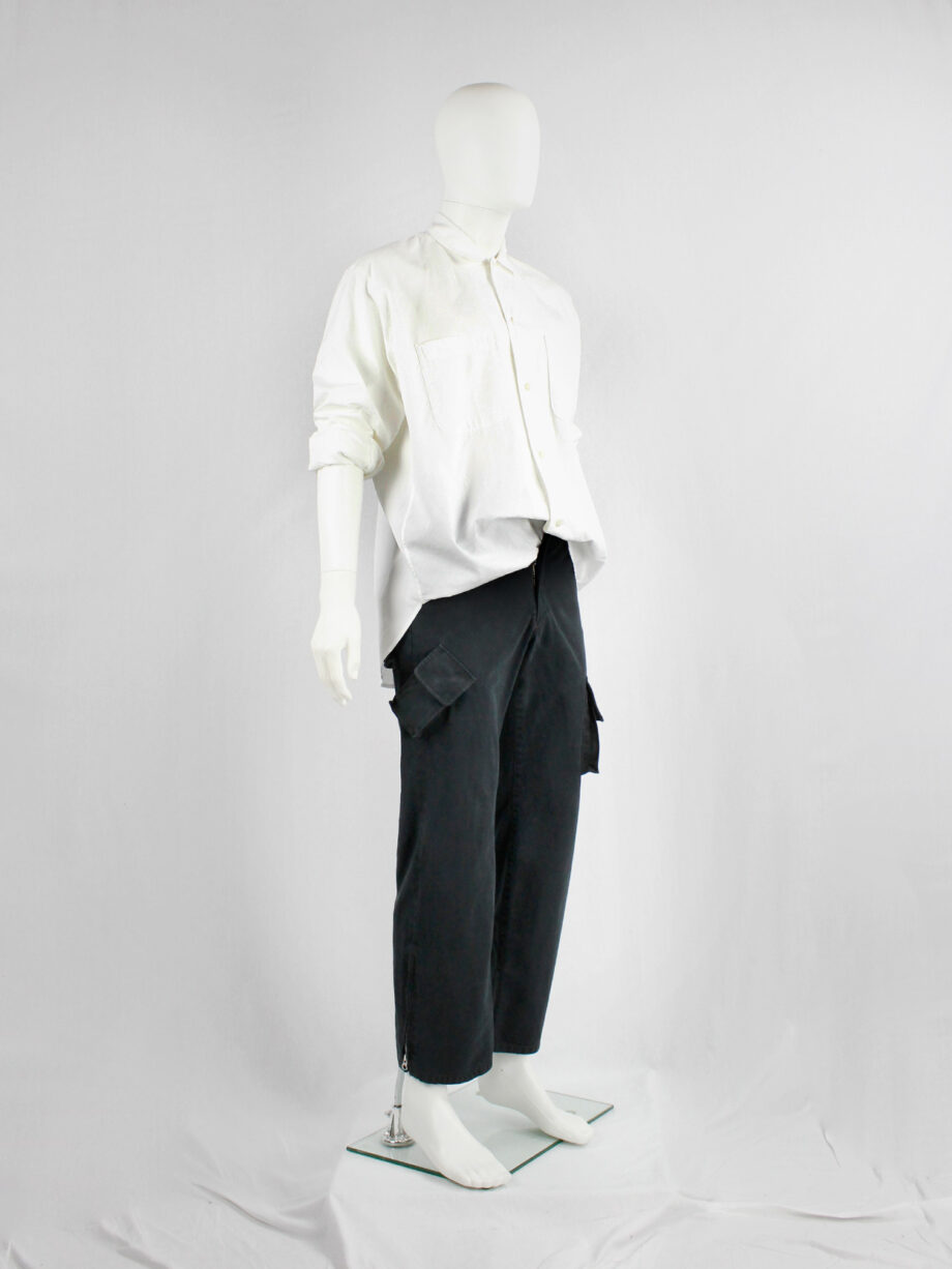 Yohji Yamamoto A.A.R black cargo trousers with pockets on the legs (18)