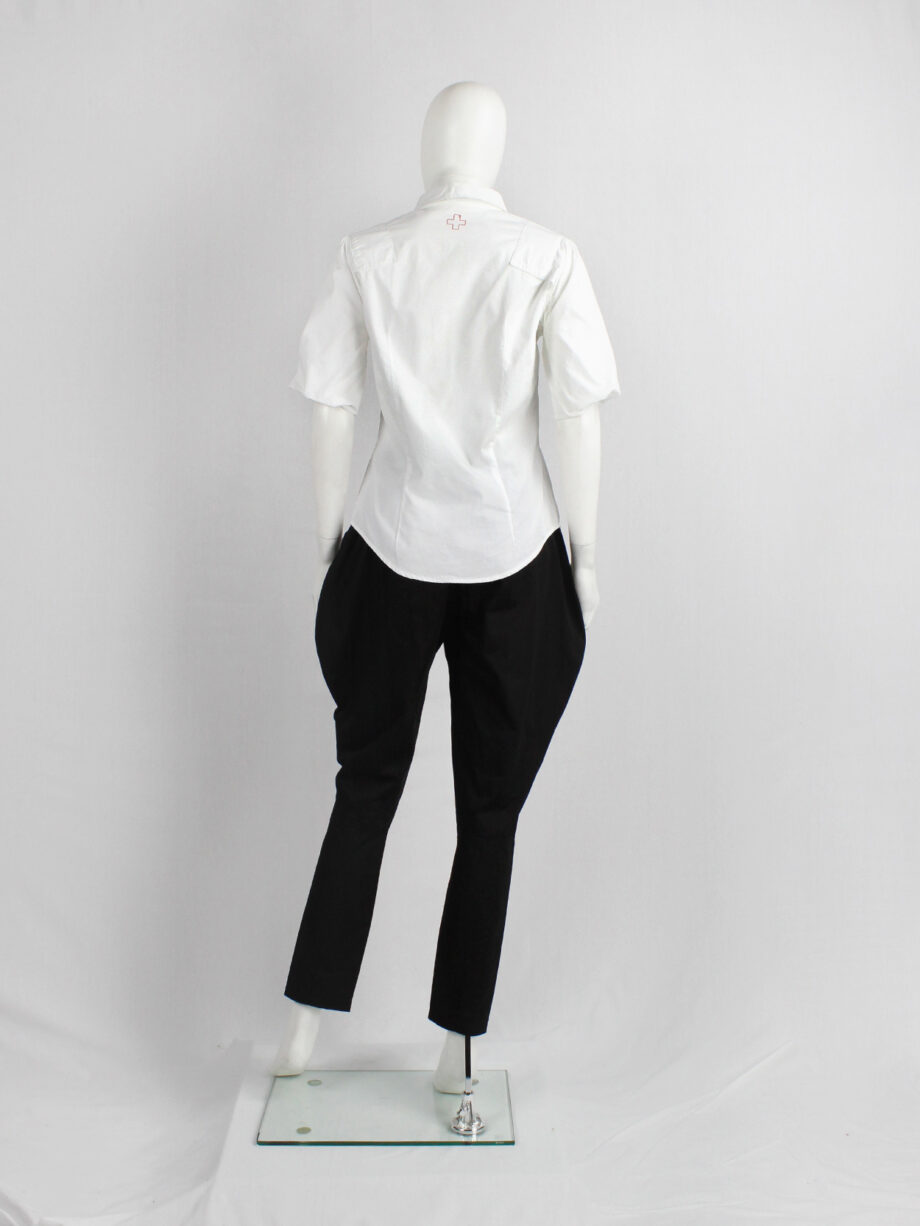 a f Vandevorst white pocket shirt with upwards folded sleeves spring 1999 (12)