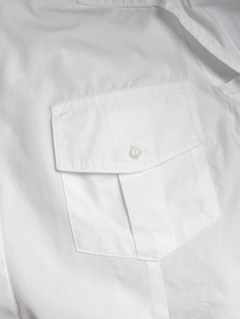 a f Vandevorst white pocket shirt with upwards folded sleeves spring 1999 (13)