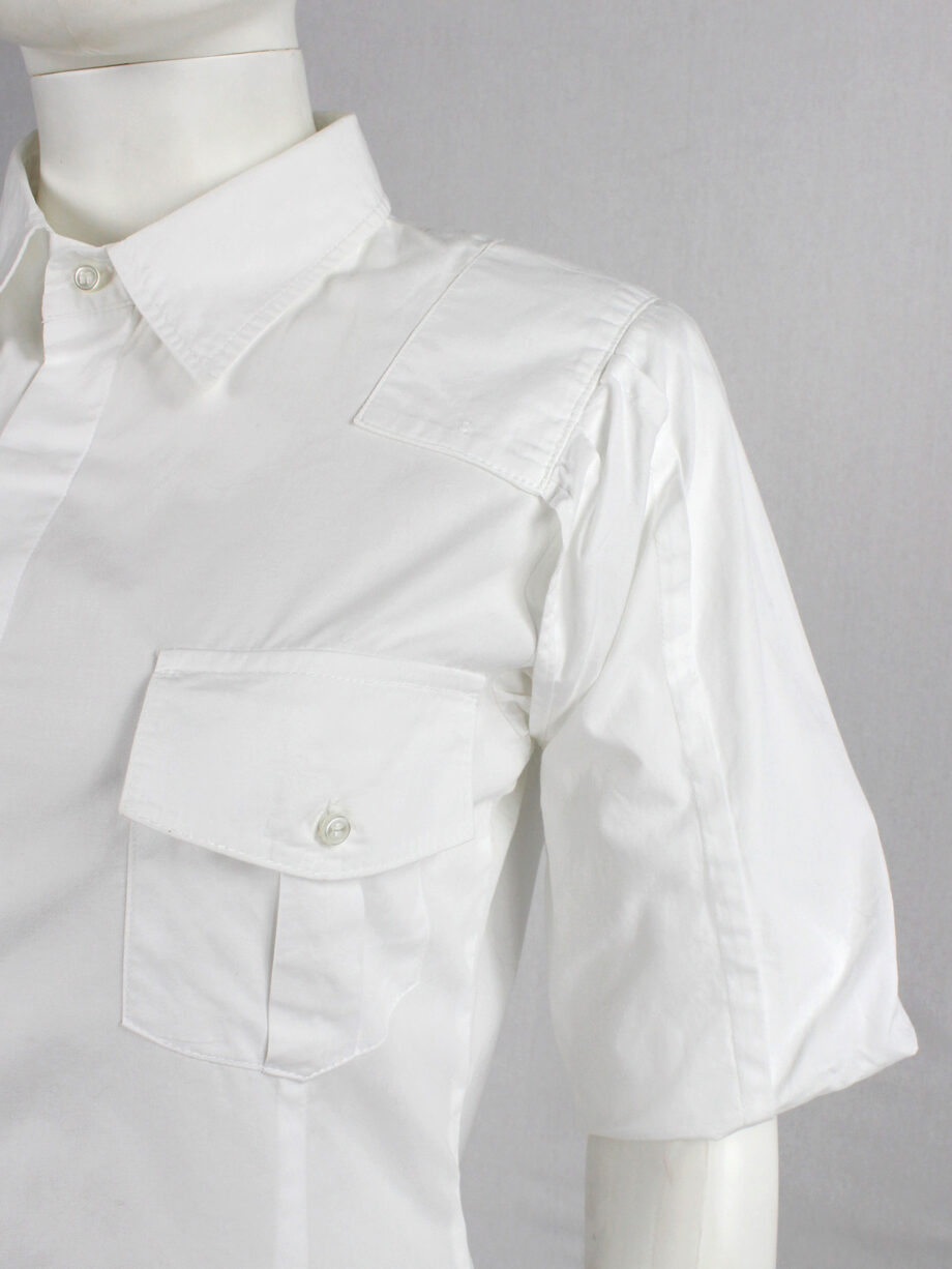 a f Vandevorst white pocket shirt with upwards folded sleeves spring 1999 (2)