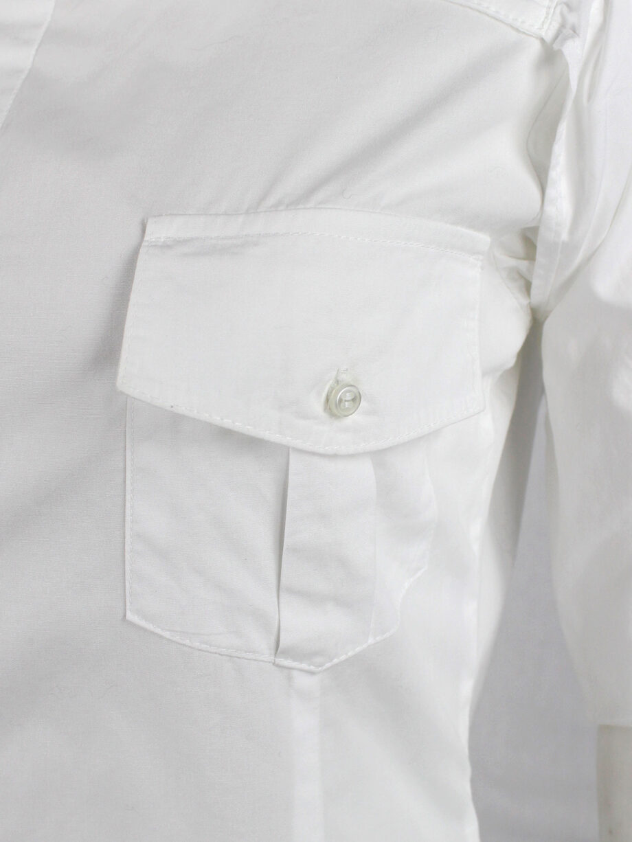a f Vandevorst white pocket shirt with upwards folded sleeves spring 1999 (3)