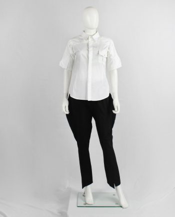 A.F. Vandevorst white pocket shirt with upwards folded sleeves — spring 1999