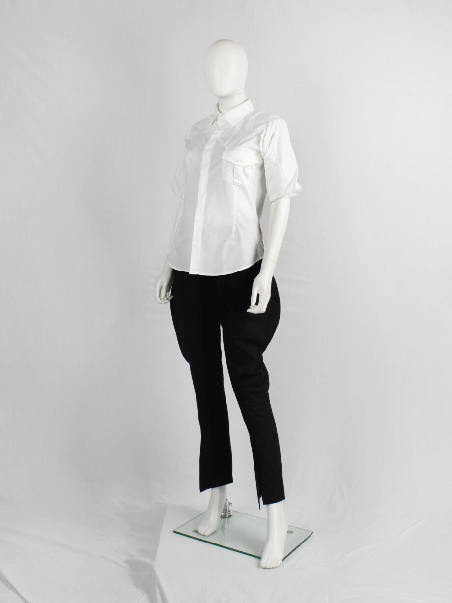 a f Vandevorst white pocket shirt with upwards folded sleeves spring 1999 (5)