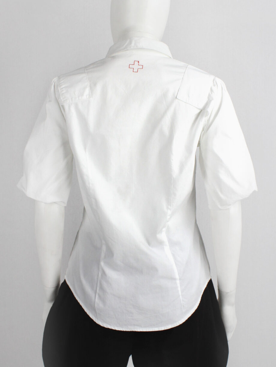 a f Vandevorst white pocket shirt with upwards folded sleeves spring 1999 (7)