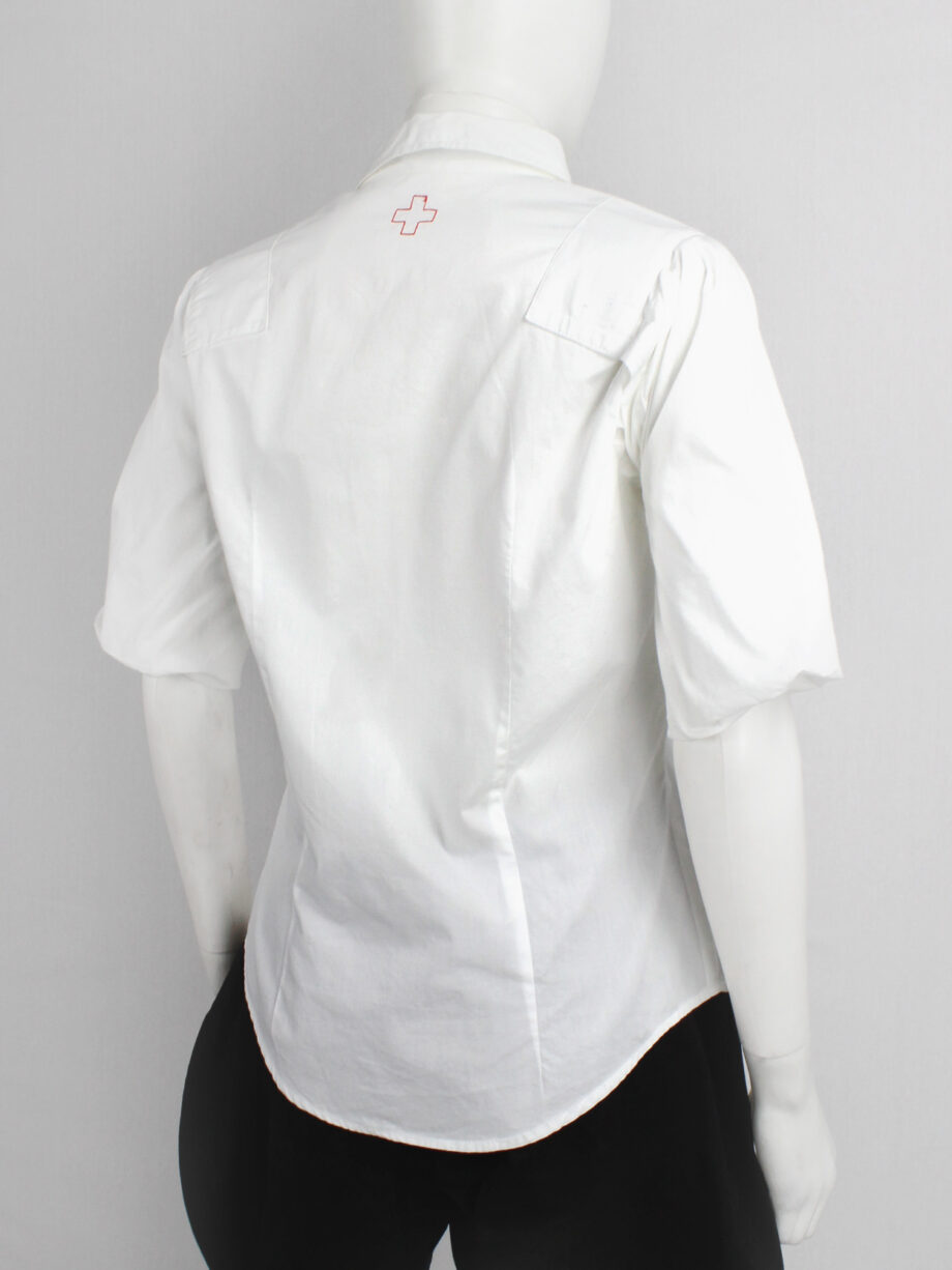 a f Vandevorst white pocket shirt with upwards folded sleeves spring 1999 (9)