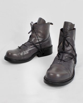 Dirk Bikkembergs grey tall boots with laces through the soles (44) — mid 90’s