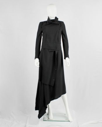 Ann Demeulemeester black jacket with buttons twisting around the sleeves — fall 2010