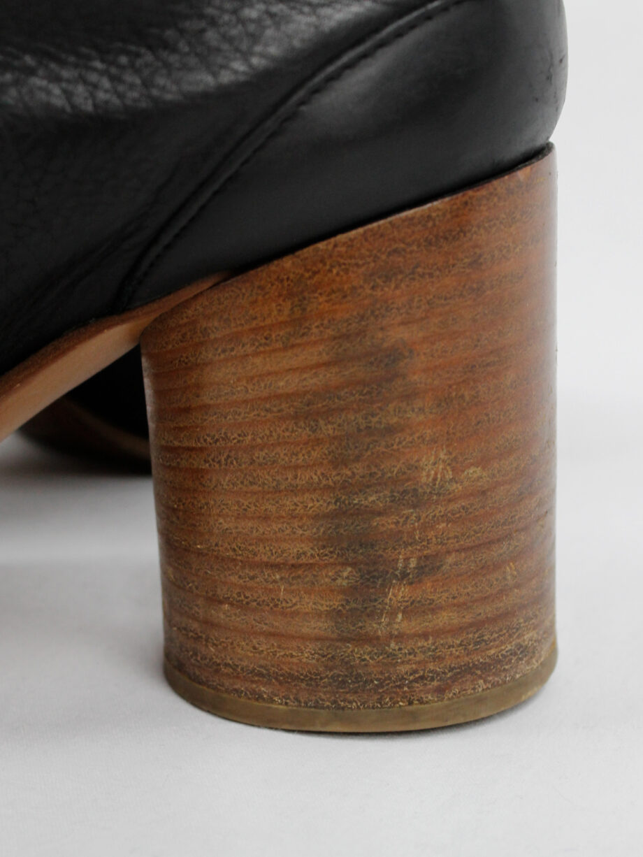 vintage Maison Martin Margiela black tabi boots with wooden heel spring 2013 (17)