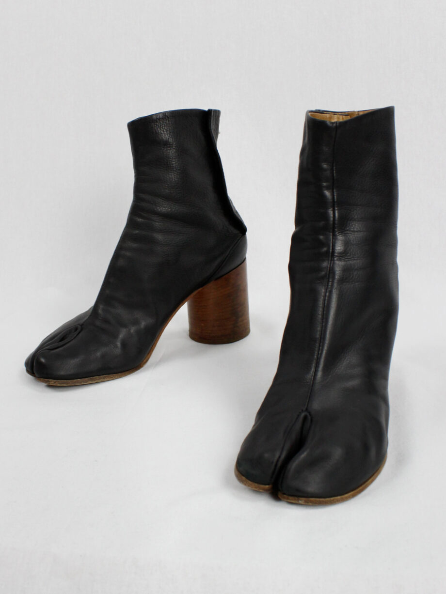 vintage Maison Martin Margiela black tabi boots with wooden heel spring 2013 (6)