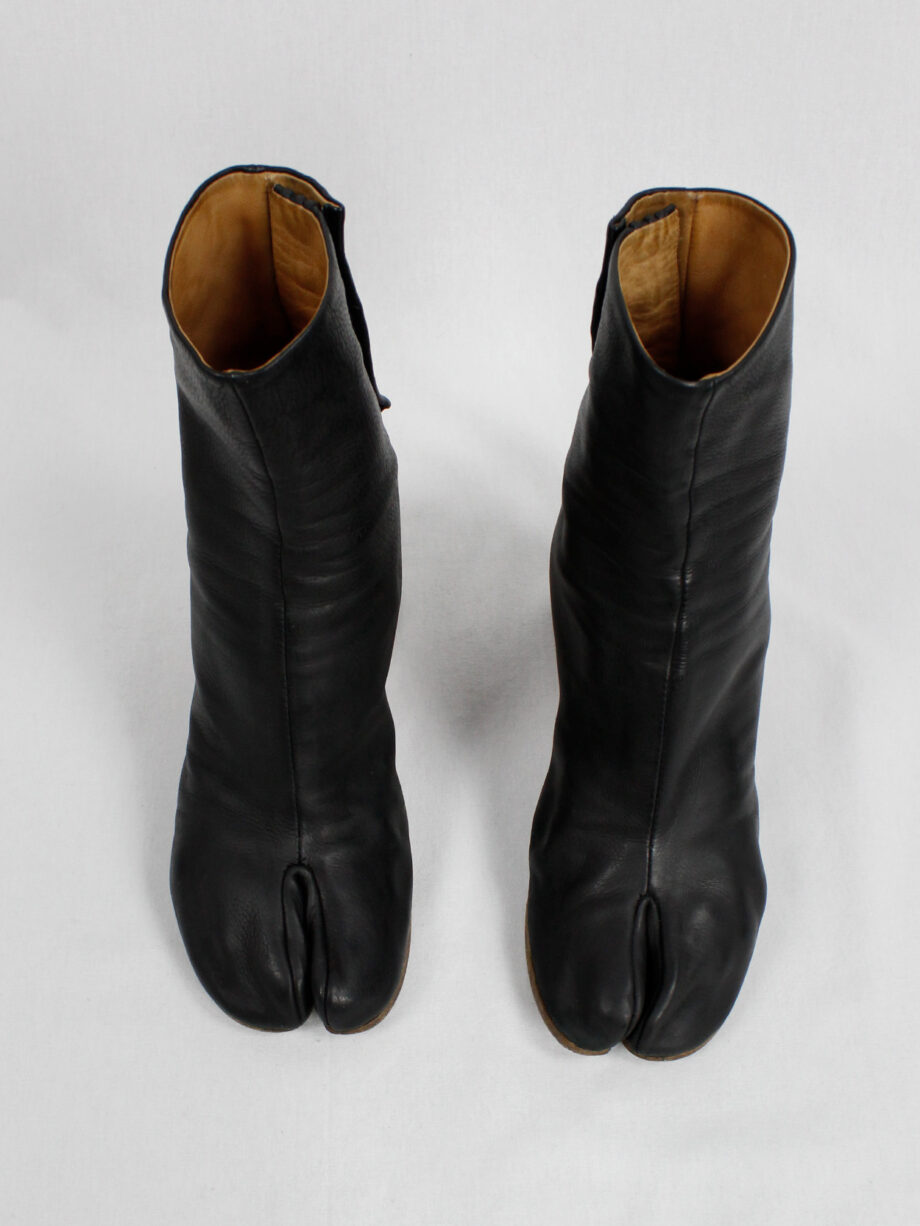 vintage Maison Martin Margiela black tabi boots with wooden heel spring 2013 (8)