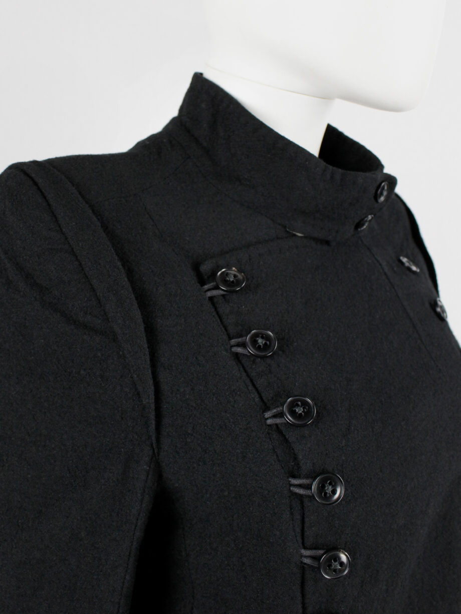 Ann Demeulemeester black double breasted military-style jacket fall 2005 (1)
