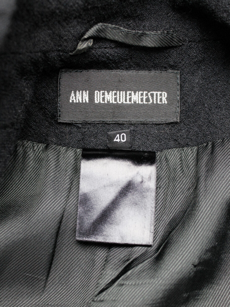 Ann Demeulemeester black double breasted military-style jacket fall 2005 (7)