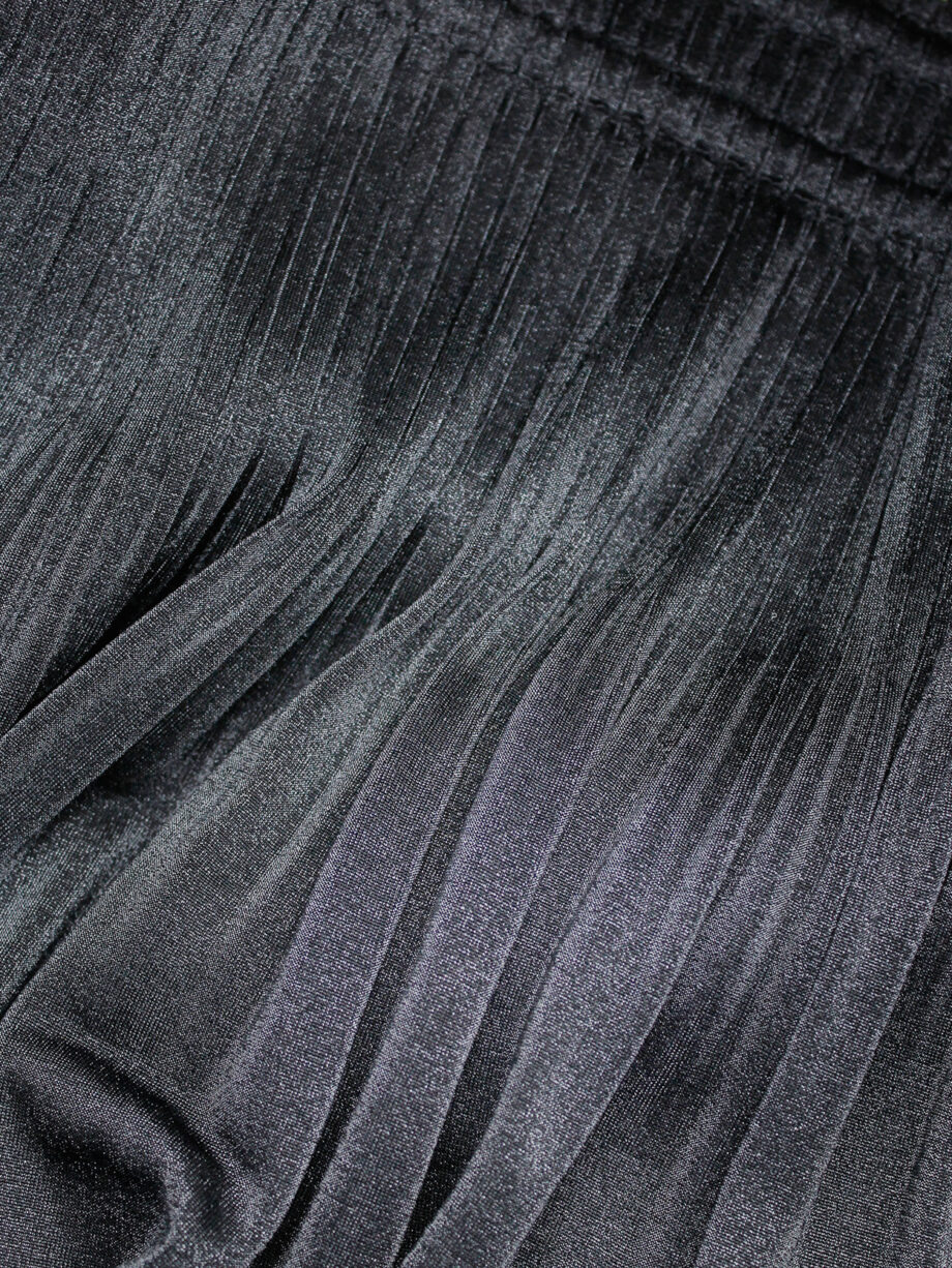 Issey Miyake black pleated sarouel trousers made of two different layers (4)