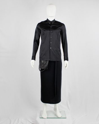 Lieve Van Gorp black shirt with buttons along the back of the sleeves — fall 1998