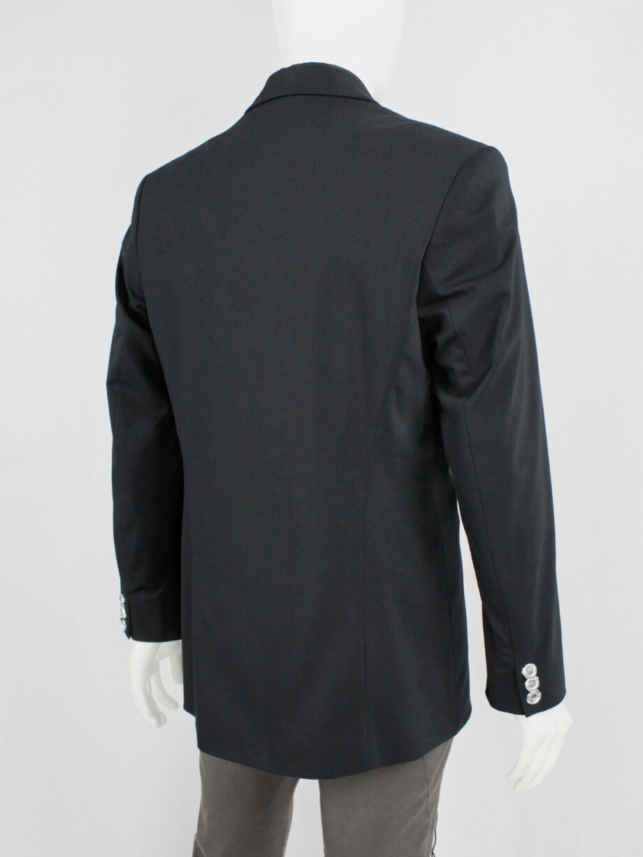 vaniitas Lieve Van Gorp black tailored blazer with two laced up front slits spring 2000 (2)