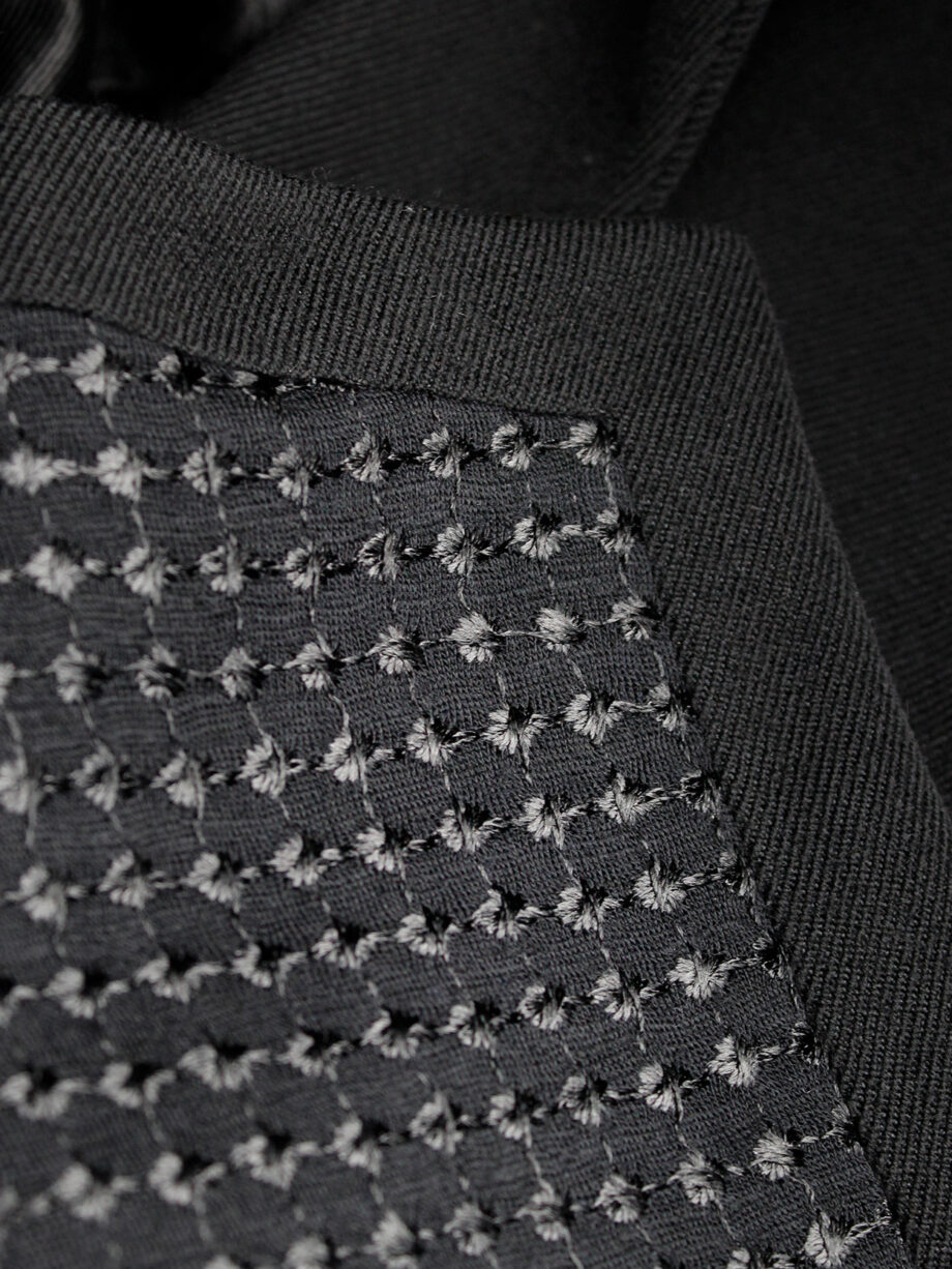 vintage Ann Demeulemeester black blazer with embroidered detacheable lapels spring 2015 (2)