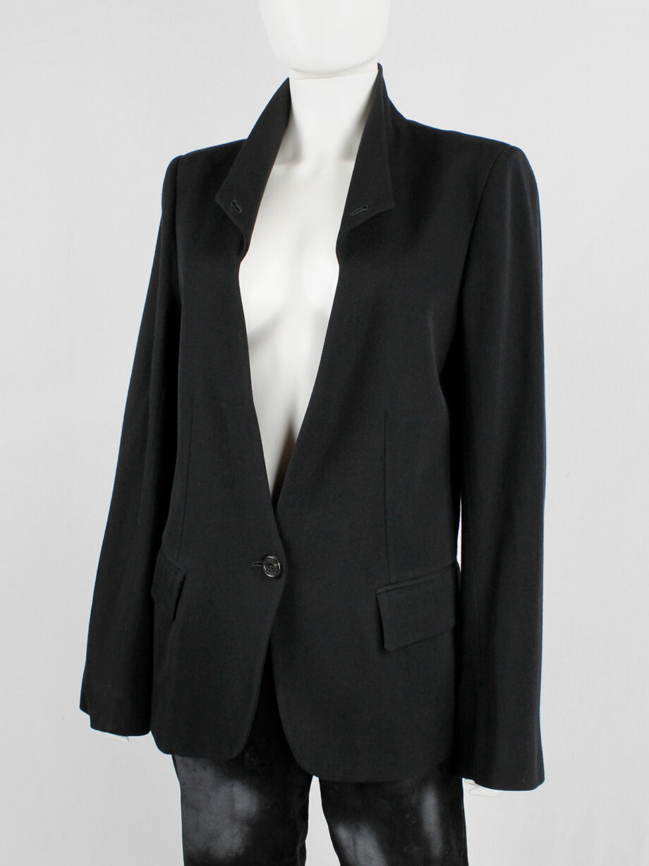 vintage Ann Demeulemeester black blazer with embroidered detacheable lapels spring 2015 (7)