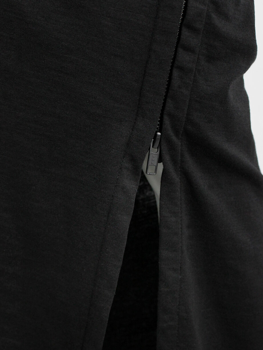 vintage Ann Demeulemeester black maxi skirt with diagonal zipper and adjustable slit fall 2012 (10)
